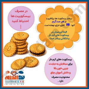 هر صد گرم بیسکوییت 330 کالری